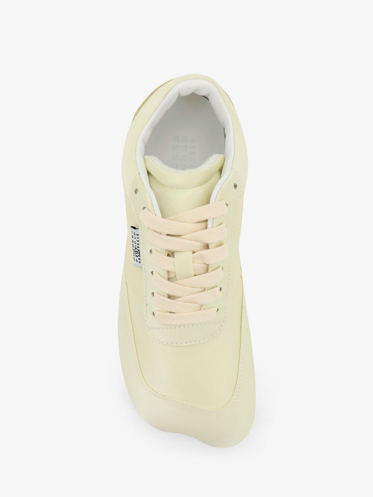 MM6 Maison Margiela Factory satin sneakers with side logo label - White Asparagus