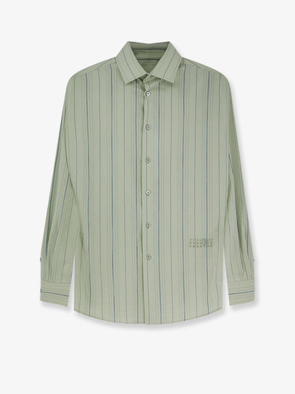 MM6 Maison Margiela Striped cotton shirt - Sagegreen