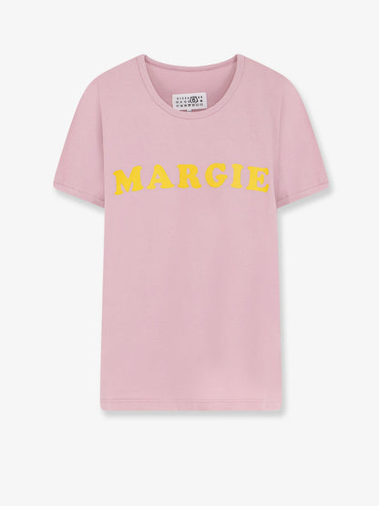 MM6 Maison Margiela Cotton t-shirt with print - Fadedpink