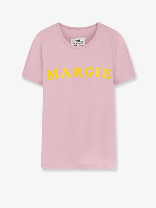 MM6 Maison Margiela Cotton t-shirt with print - Fadedpink