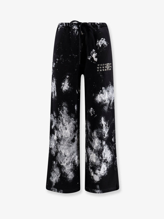 MM6 Maison Margiela Cotton Jogging Trousers with Numeric Signature embroidery - Black