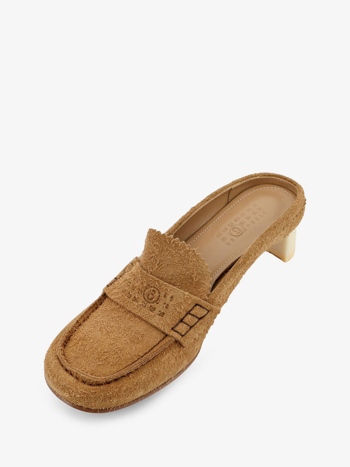MM6 Maison Margiela Suede sandals with iconic engraved logo - Ermine