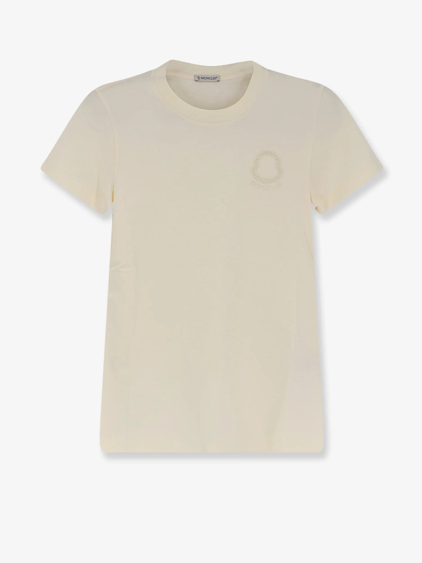 Moncler Cotton T Shirt With Flocked Logo On The Front
