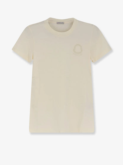 Moncler Cotton T Shirt With Flocked Logo On The Front