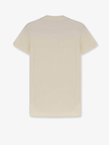Moncler Cotton T-shirt with flocked logo on the front - Bianco