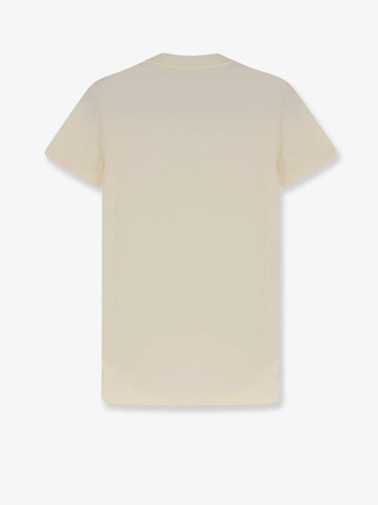 Moncler Cotton T Shirt With Flocked Logo On The Front
