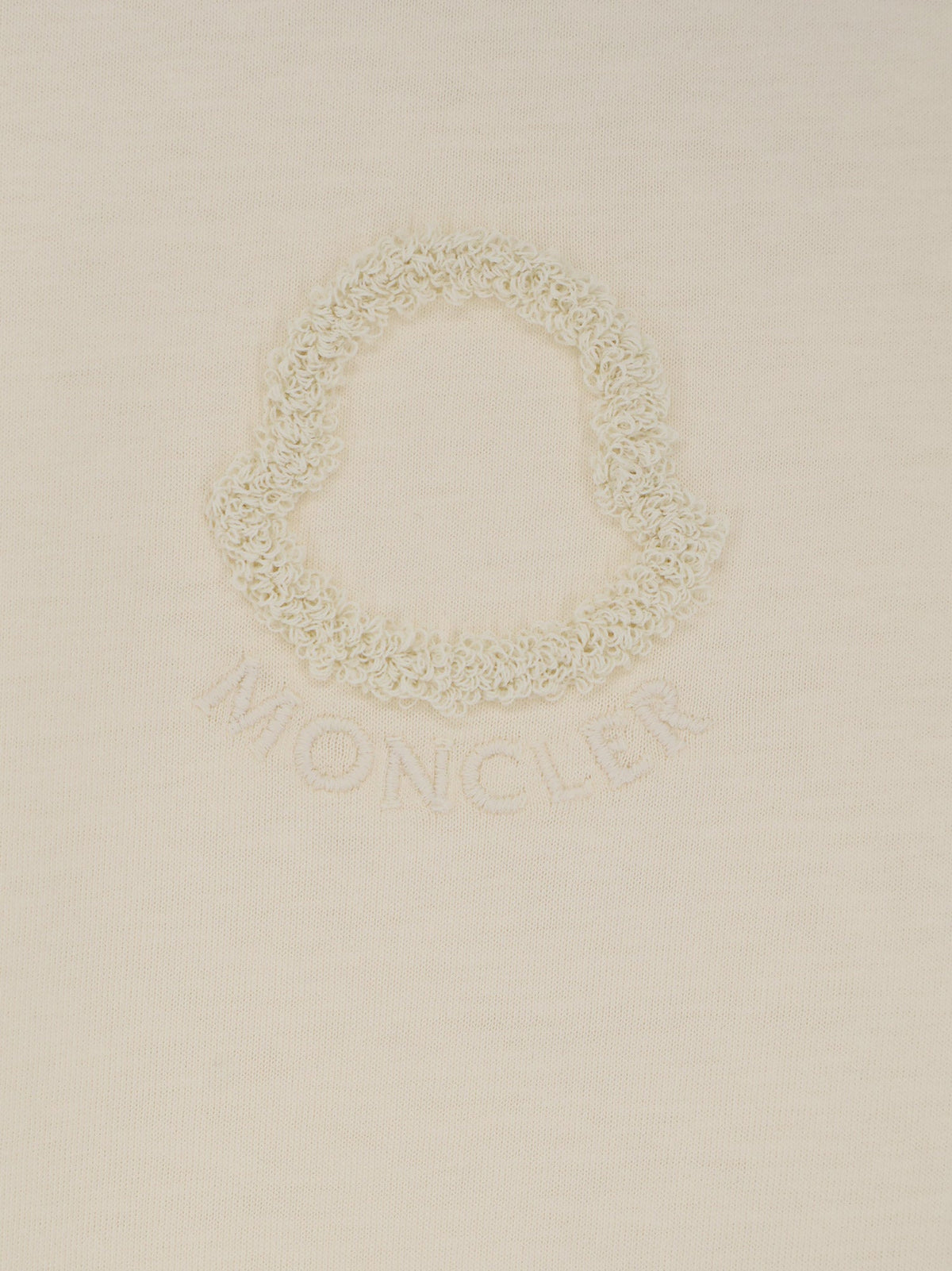 Moncler Cotton T-shirt with flocked logo on the front - Bianco