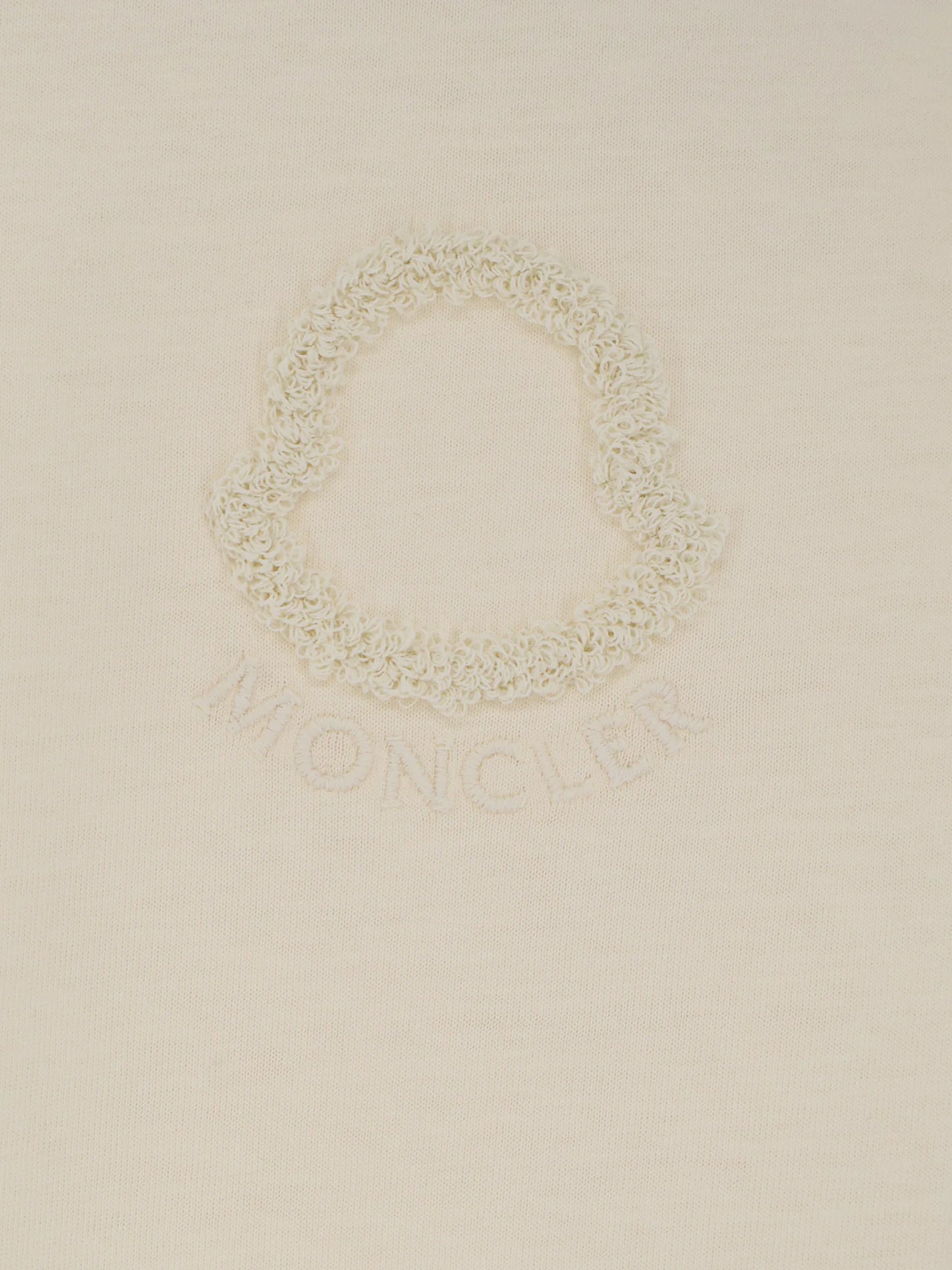 Moncler Cotton T Shirt With Flocked Logo On The Front