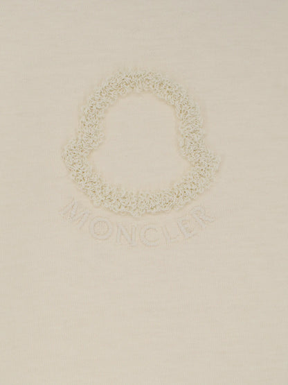 Moncler Cotton T Shirt With Flocked Logo On The Front