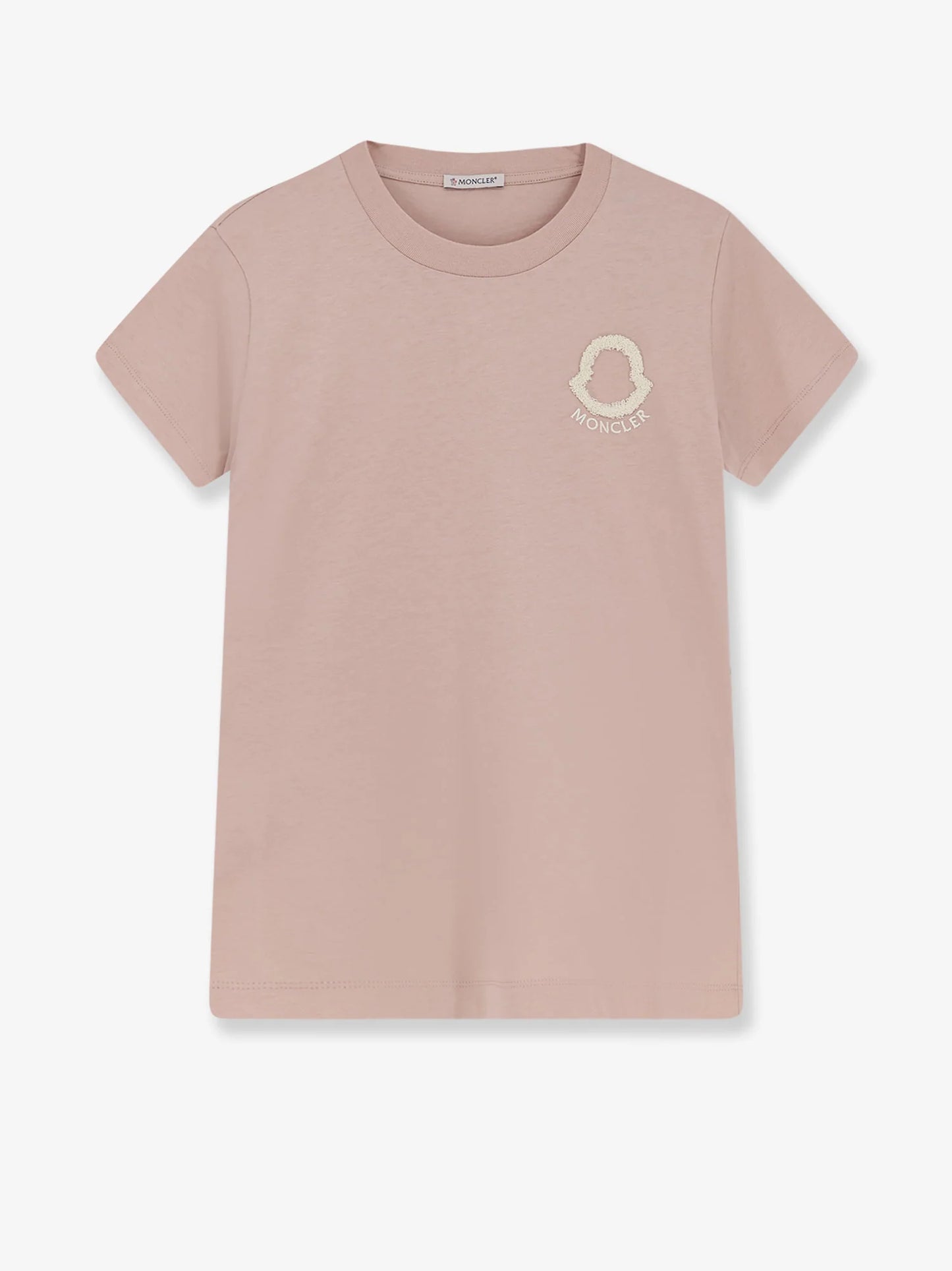 Moncler Cotton T Shirt With Flocked Logo On The Front