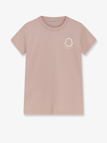 Moncler Cotton T Shirt With Flocked Logo On The Front