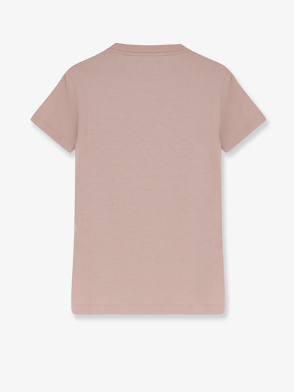 Moncler Cotton T Shirt With Flocked Logo On The Front