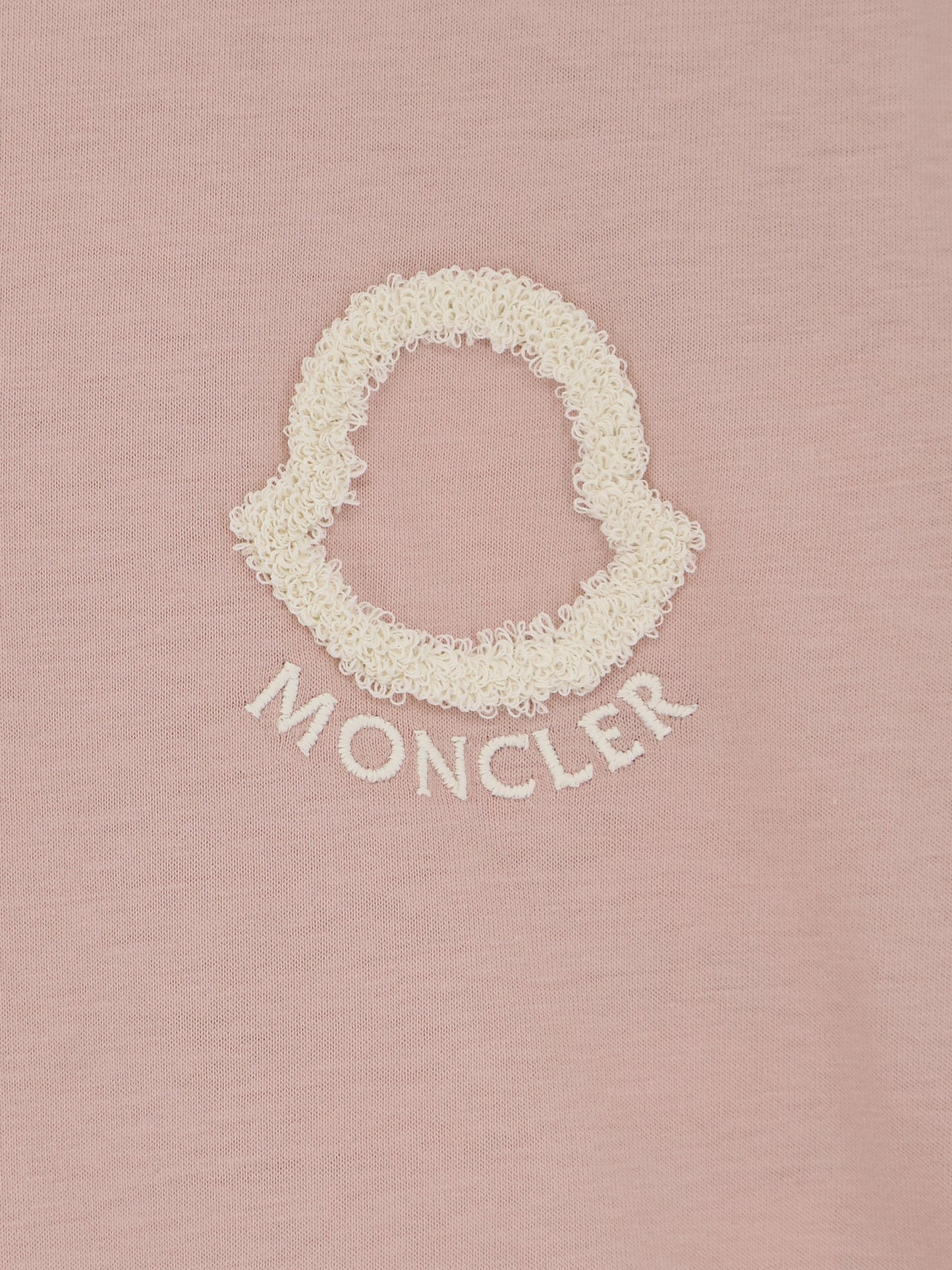 Moncler Cotton T Shirt With Flocked Logo On The Front