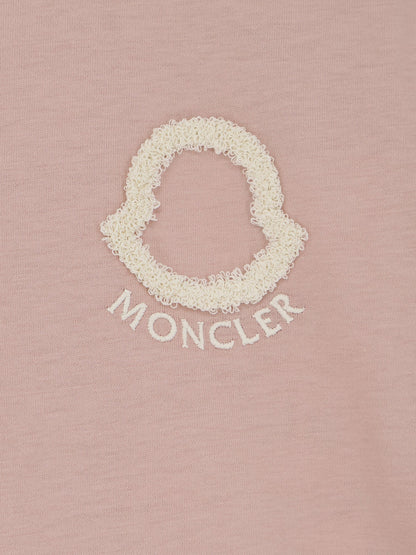 Moncler Cotton T Shirt With Flocked Logo On The Front