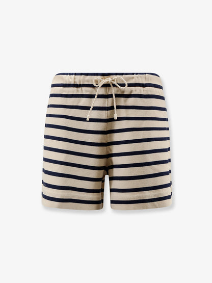 Moncler Cotton shorts with striped pattern - Nero