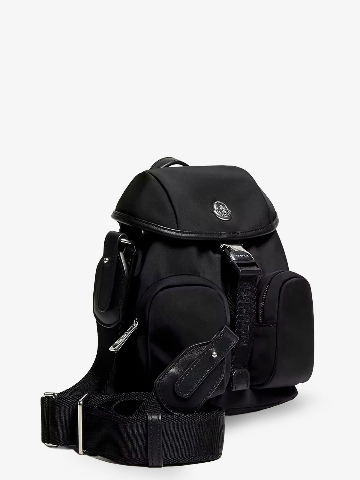 Moncler Trick nylon crossbody bag with logo patch on the front - Nero