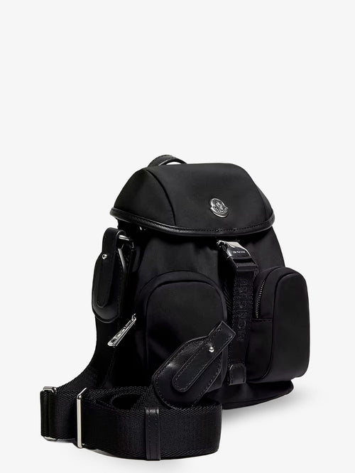 Moncler Trick nylon crossbody bag with logo patch on the front - Nero