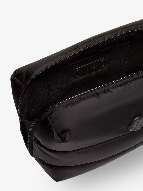 Moncler Nylon Caradoc beauty case with metal logo - Nero