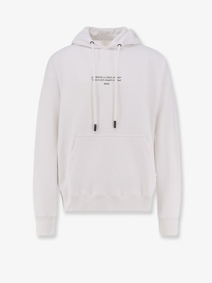 Off White Cotton sweatshirt with frontal logo print