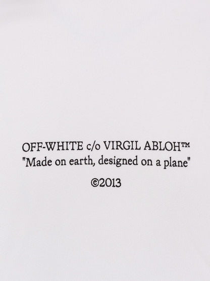 Off White Cotton sweatshirt with frontal logo print