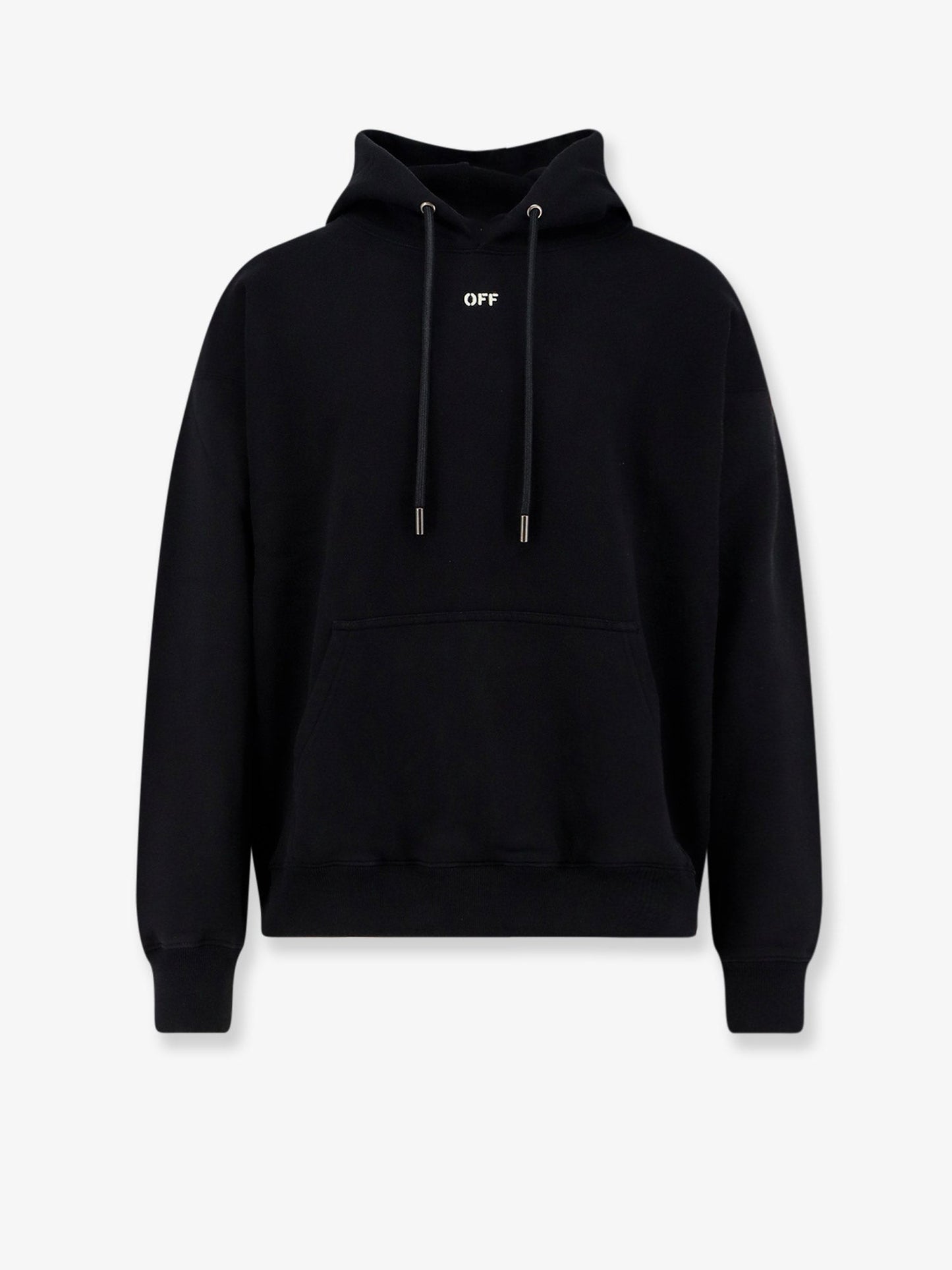 Off White Cotton Sweatshirt With Frontal Logo Print