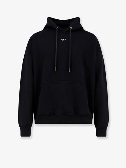Off White Cotton Sweatshirt With Frontal Logo Print