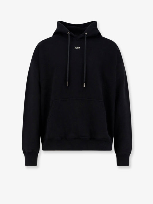 Off White Cotton Sweatshirt With Frontal Logo Print