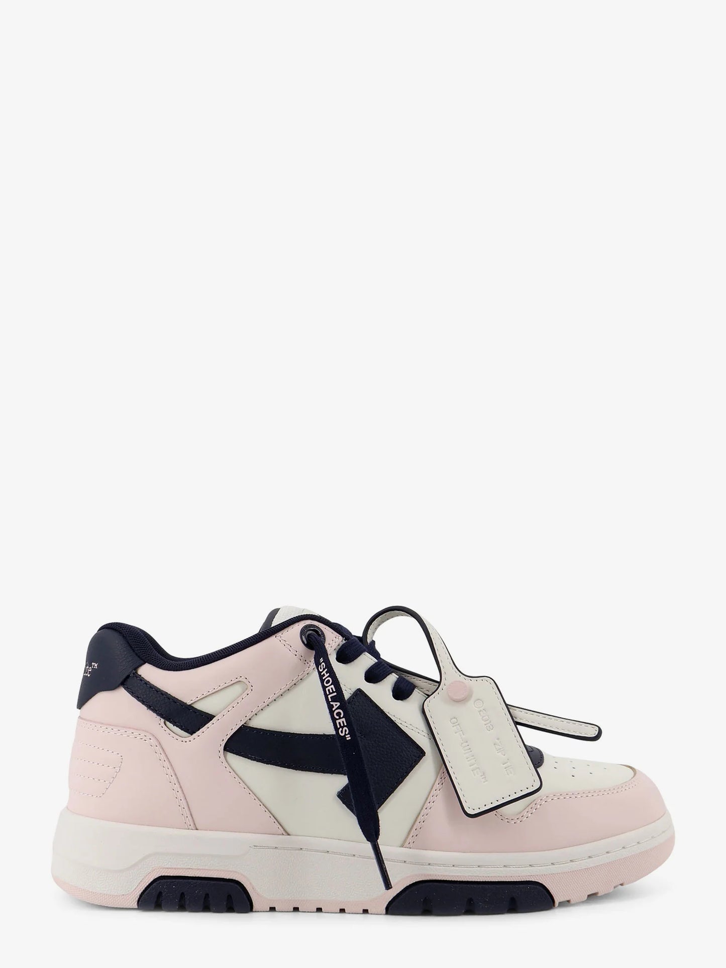 Off White Out Of Office Leather Sneakers With Iconic Logo On The Side