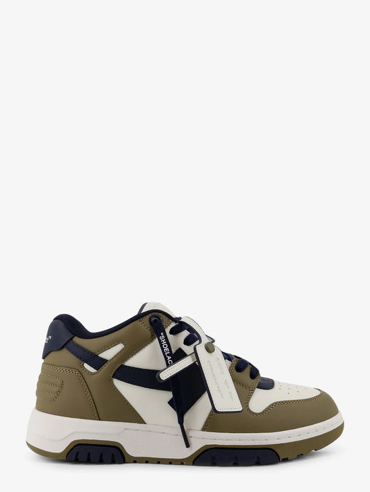 Off White Out Of Office Leather Sneakers With Iconic Logo On The Side