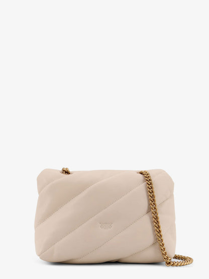 Pinko Love Puff Mini quilted leather crossbody bag - Bianco