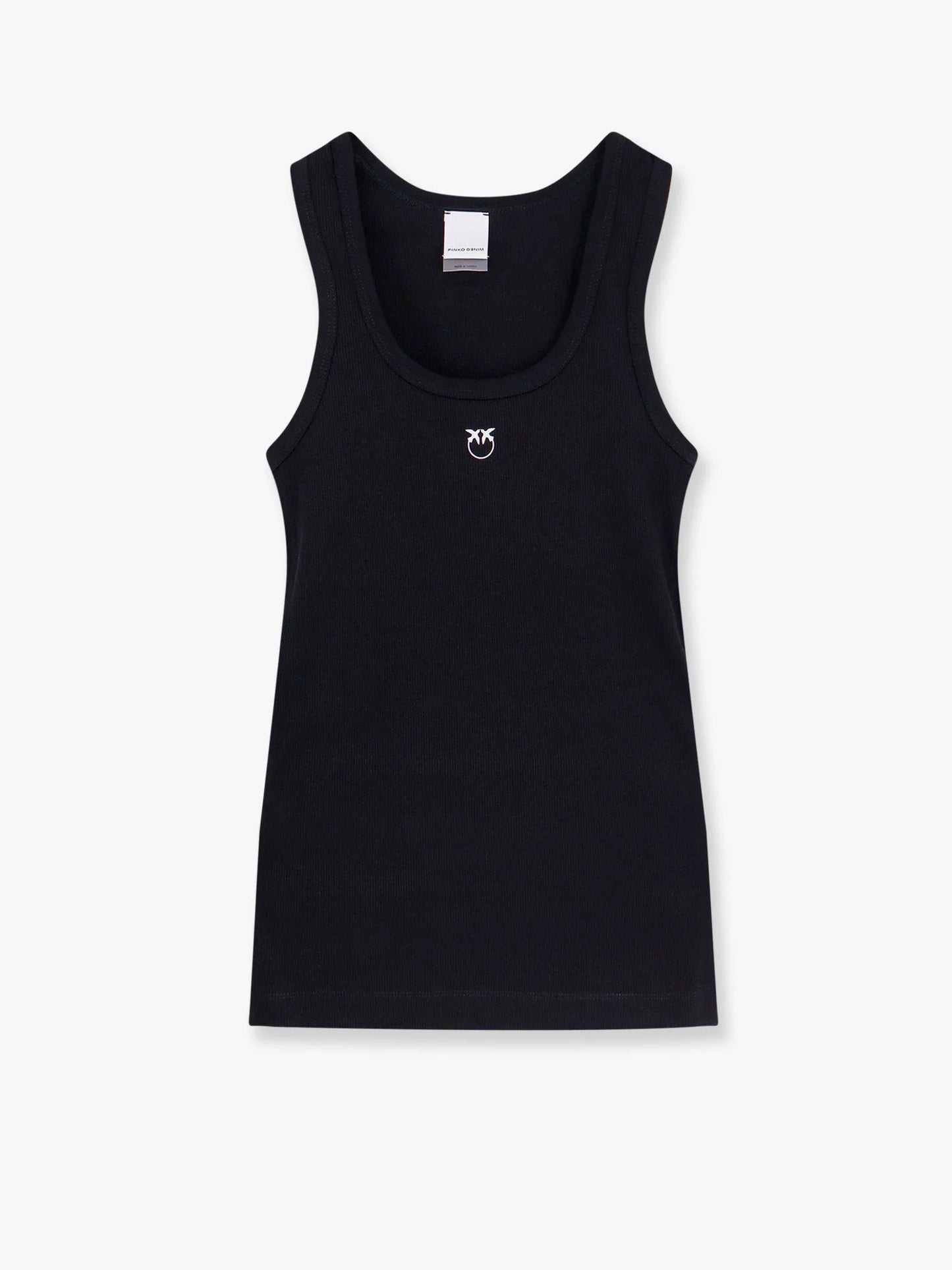 Pinko Calcolatore Cotton Tank Top With Love Birds Logo On The Front