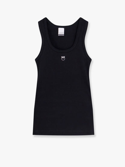 Pinko Calcolatore Cotton Tank Top With Love Birds Logo On The Front