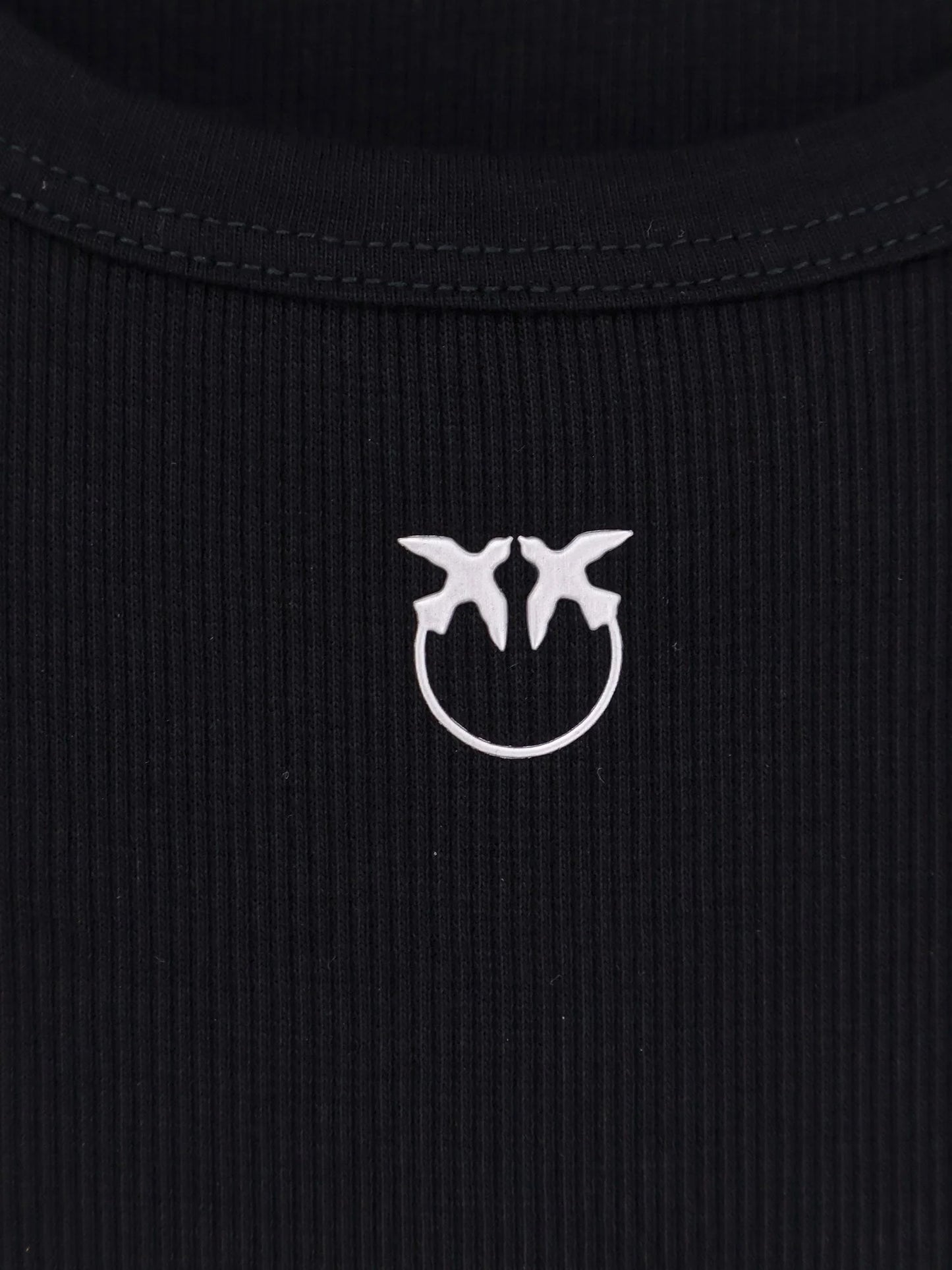 Pinko Calcolatore Cotton Tank Top With Love Birds Logo On The Front