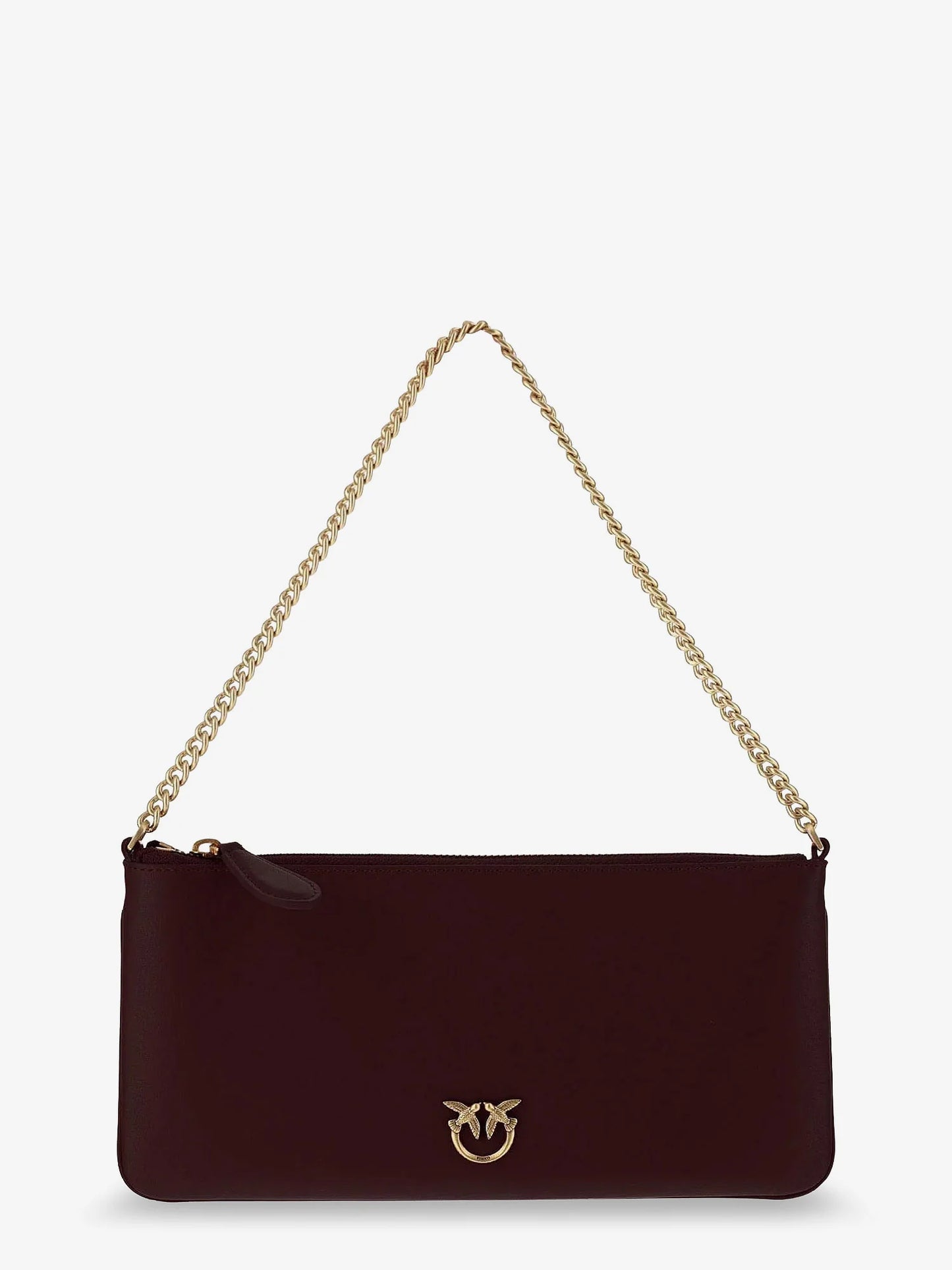 Pinko Horizontal Flat Leather Crossbody Bag