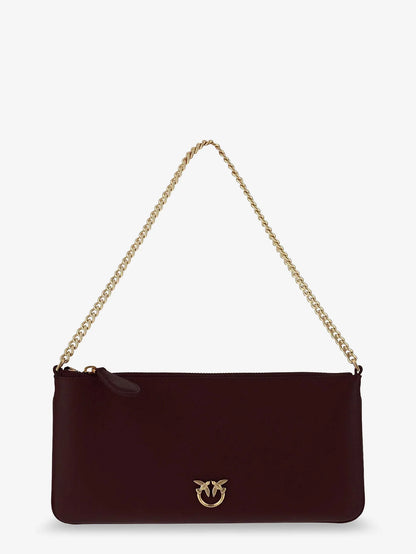 Pinko Horizontal Flat Leather Crossbody Bag