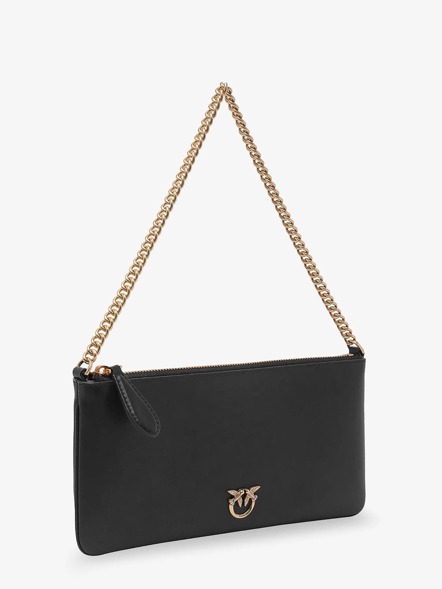 Pinko Horizontal Flat Leather Crossbody Bag