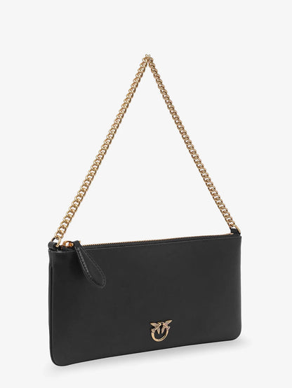 Pinko Horizontal Flat Leather Crossbody Bag