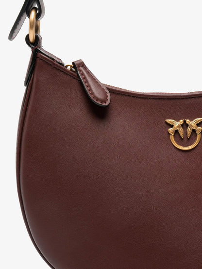 Pinko Half Moon Mini Leather Crossbody Bag