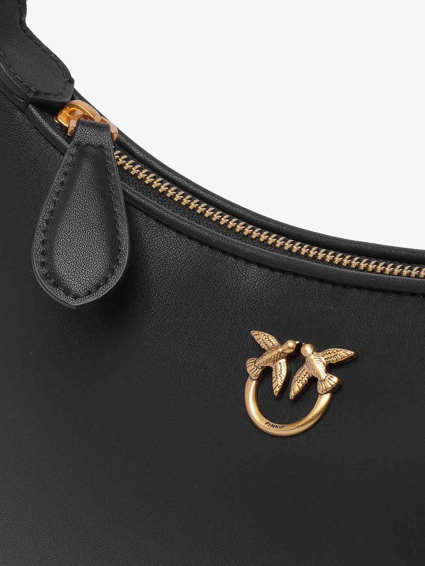 Pinko Half Moon Mini Leather Crossbody Bag