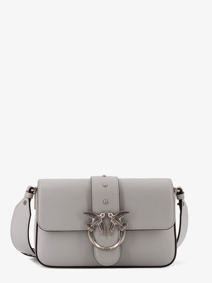 Pinko Mini Love Bag leather crossbody bag - Grigio