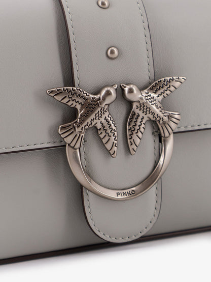 Pinko Mini Love Bag leather crossbody bag - Grigio