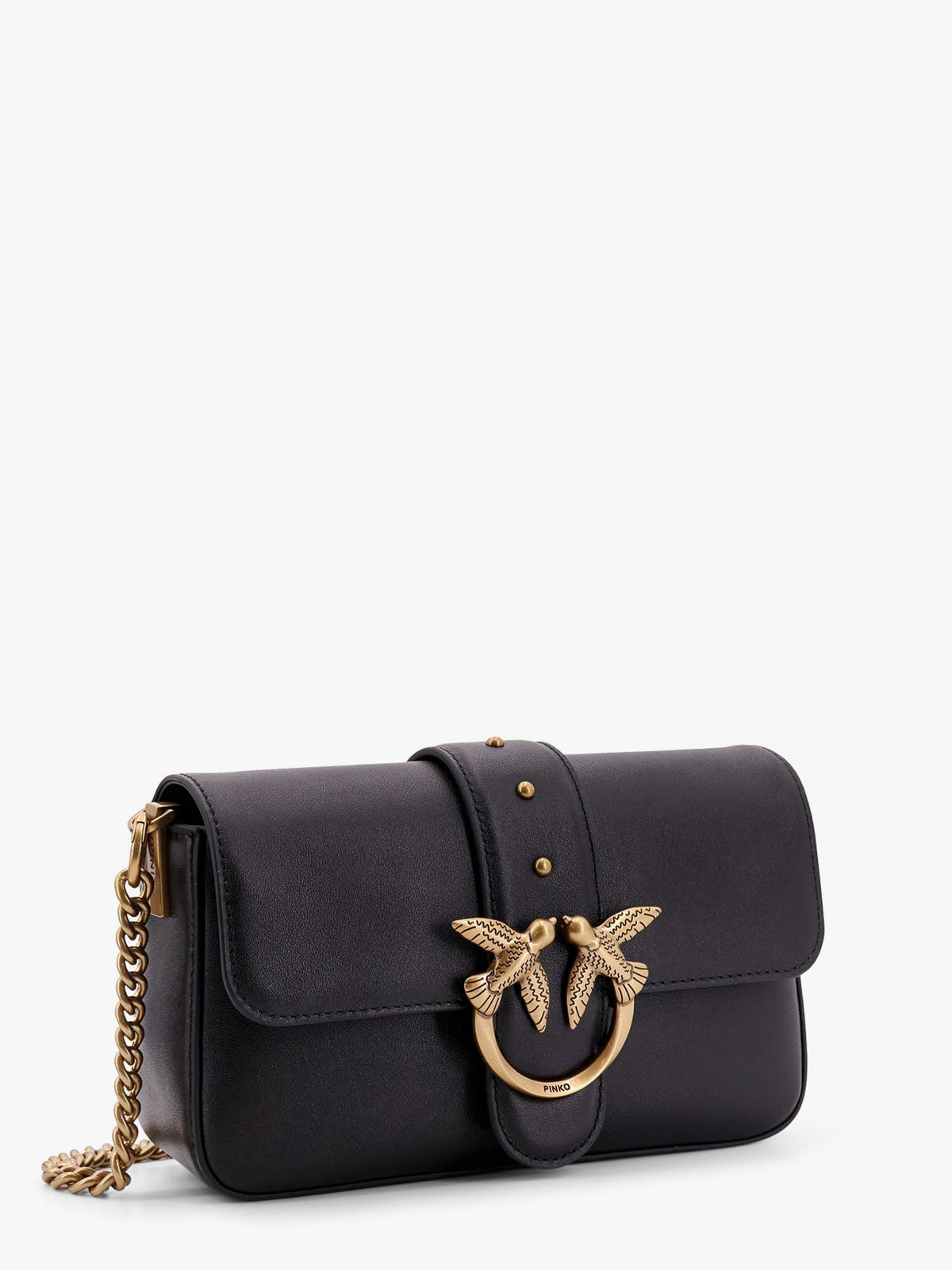 Pinko Mini Love Bag leather crossbody bag - Nero