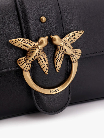 Pinko Mini Love Bag leather crossbody bag - Nero