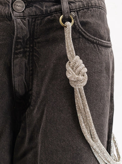 Pinko Lauryn Bull Denim Jeans With Removable Jewel Rope