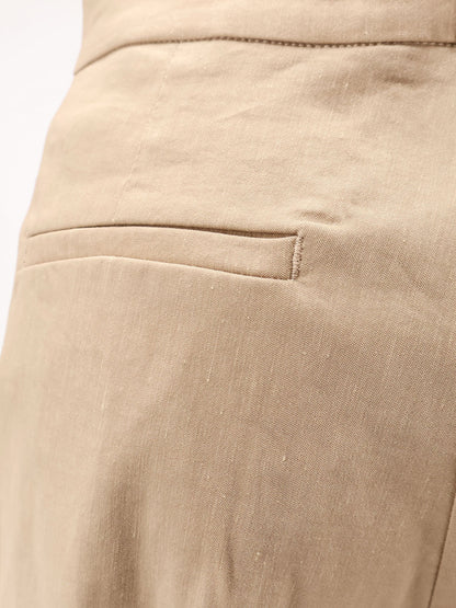 Pinko Jacopone linen and viscose trousers - Beige