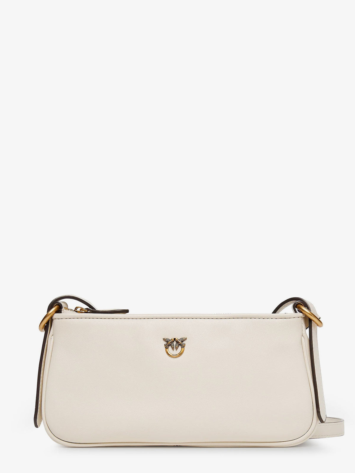 Pinko Mini Half Moon leather crossbody bag - Bianco