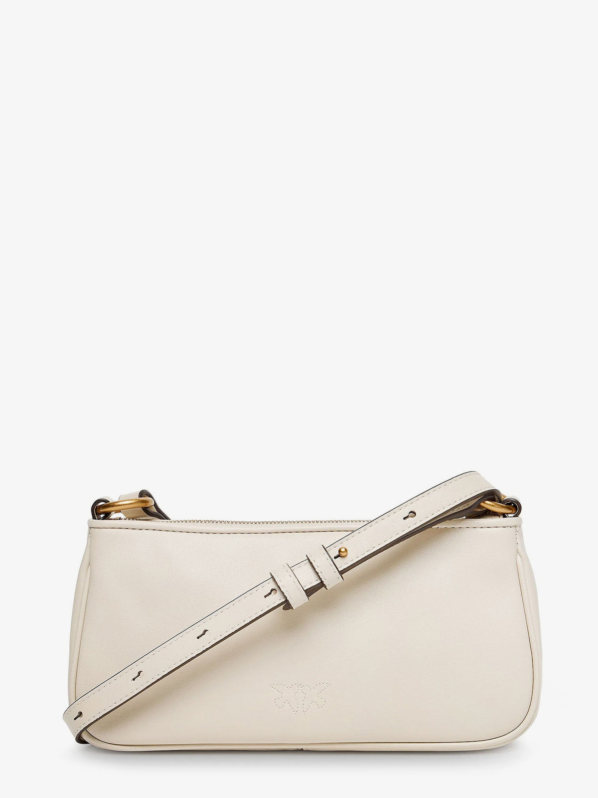 Pinko Mini Half Moon leather crossbody bag - Bianco