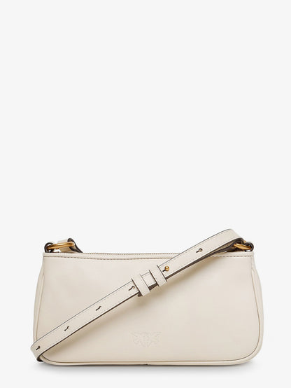 Pinko Mini Half Moon leather crossbody bag - Bianco