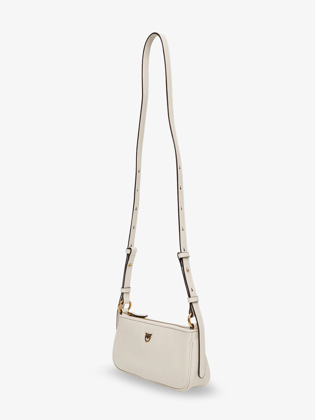 Pinko Mini Half Moon leather crossbody bag - Bianco