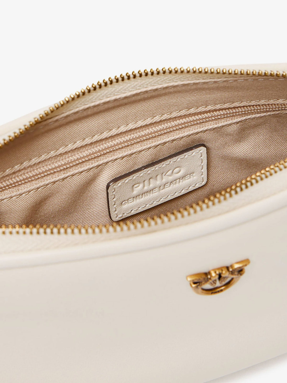 Pinko Mini Half Moon leather crossbody bag - Bianco